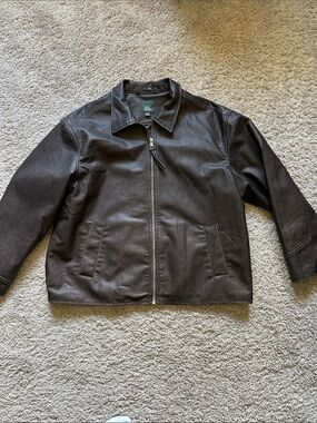 wild fable Dark Brown pleather Zip Jacket